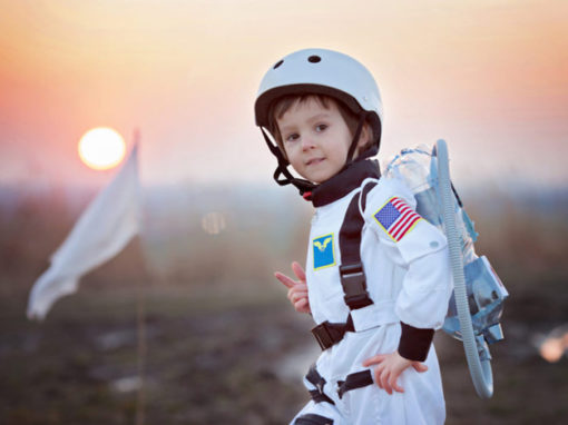 Boy in space suit